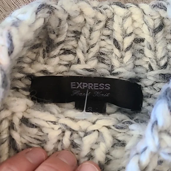 Express Snowflake Pattern Cowl Neck Sweater - Picture 2 of 6